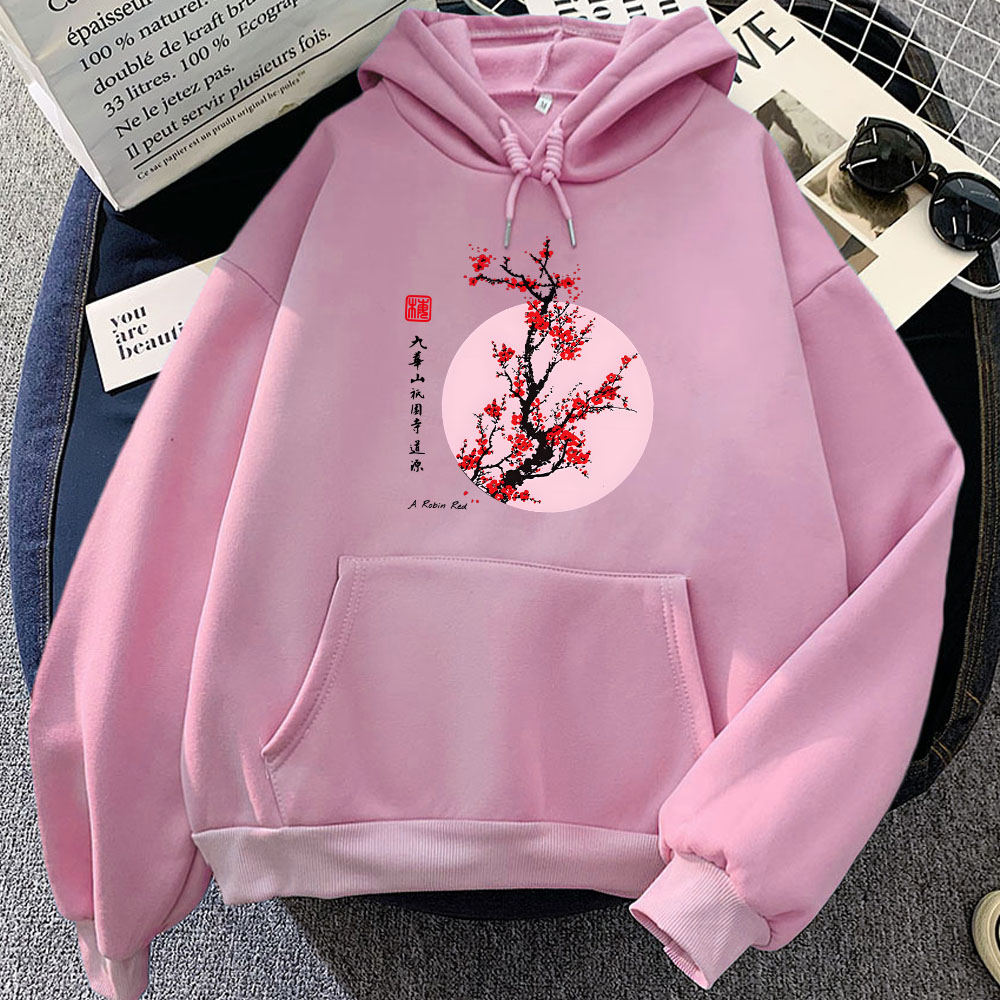 Plant Parent Hoodie - Japanese Blossom Sakura Printing Hoodies Casual