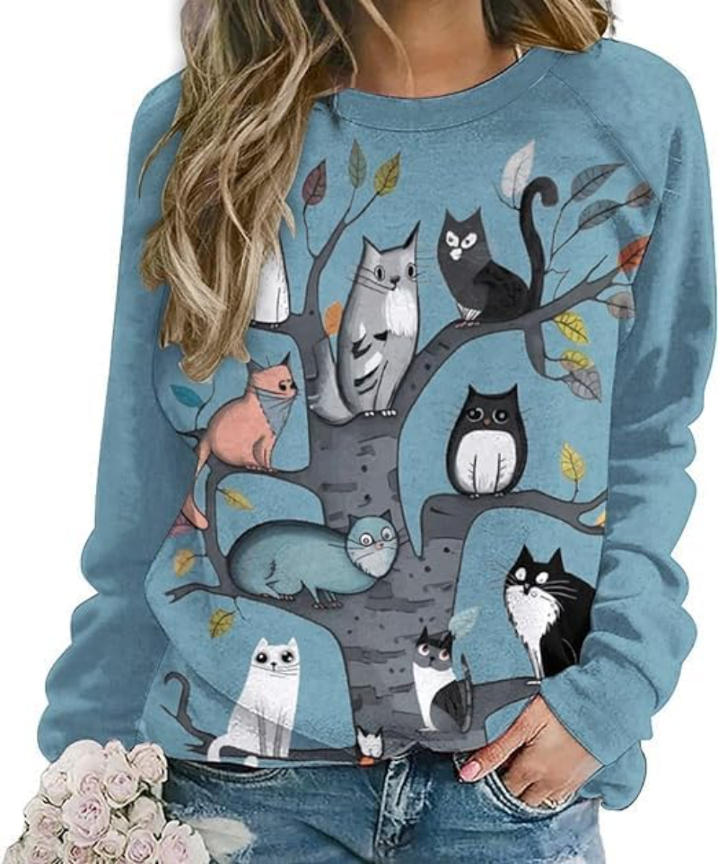 3D Print Cute Cat Floral Sweat – Plant Parent Hoodie Bewertung und Preis