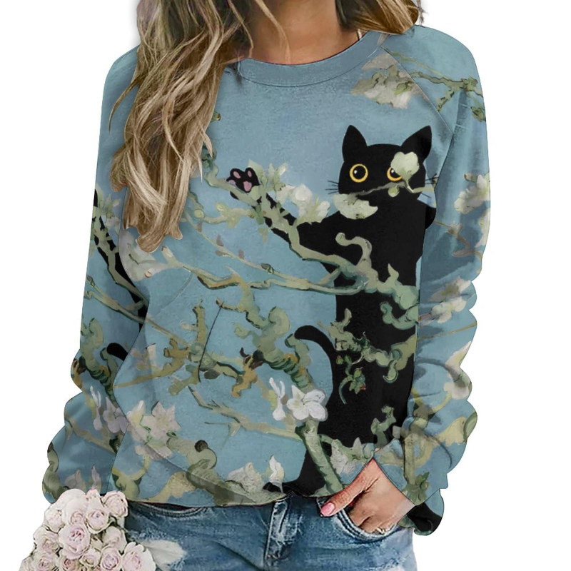 3D Print Cute Cat Floral Sweat – Plant Parent Hoodie Bewertung und Preis